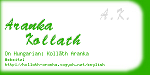 aranka kollath business card