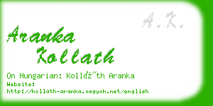 aranka kollath business card